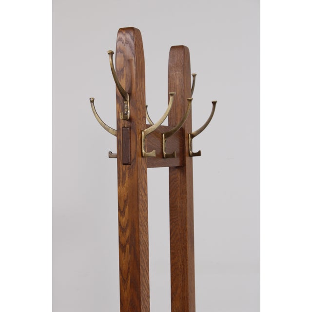 Brown Stickley Mission Oak Double Coat Rack Hall Tree For Sale - Image 8 of 17