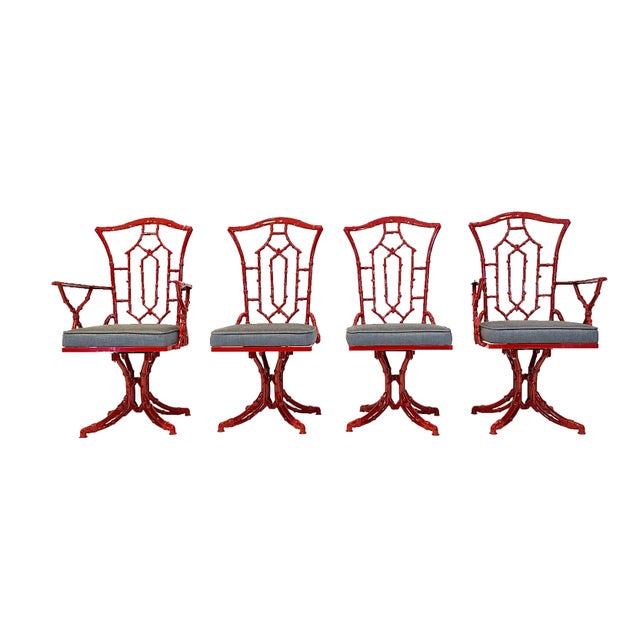 1960s Chinoiserie Chippendale Outdoor Dining Set For Sale - Image 15 of 16
