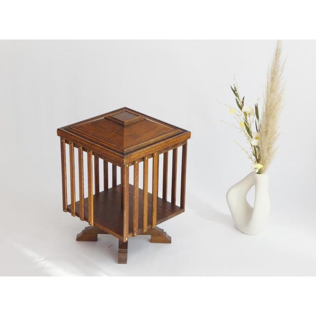 Wood Small Victorian Revolving English Bookcase For Sale - Image 7 of 10