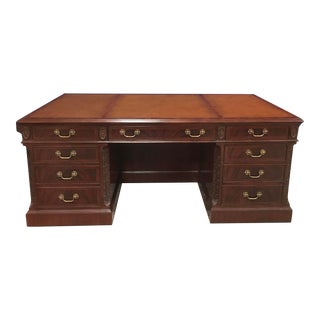 Leighton Hall Traditional Mahogany Executive Desk - Showroom Sample For Sale