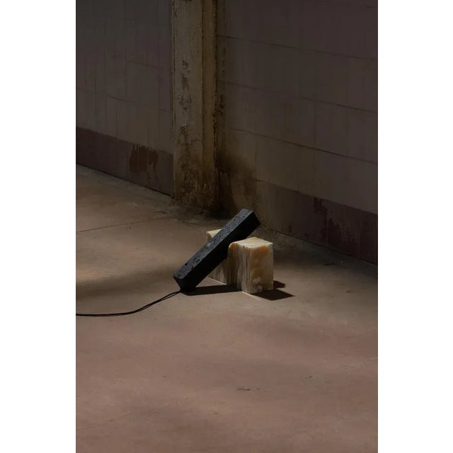 Contemporary Viscoelastic Stone Vertical Small Lamp by Mut Design For Sale - Image 3 of 8