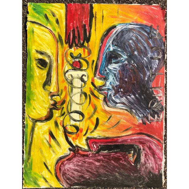 Modern acrylic on paper by Atlanta artist Adrienne Anderson (1949-2020). Anderson earned her MFA from University of...