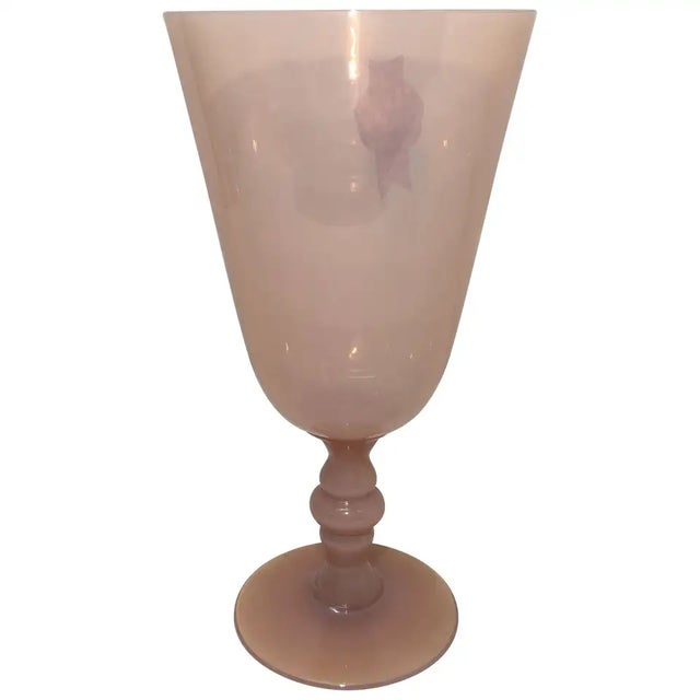 Glass A 1930 Pink Murano Glass Goblet by Vnc For Sale - Image 7 of 7