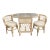 Vintage Coastal Rattan Bistro Set With Glass Table & Two Barrel Chairs For Sale