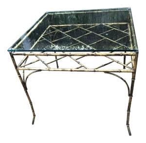 1960s Italian Gilt Faux Bamboo Game/Breakfast Table
