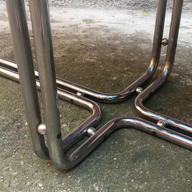 Mid-Century Modern Italian Chrome Dining Table with Smoked Top, 1970s For Sale - Image 15 of 16