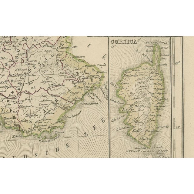 Map of France with Corsica and Paris, 1876 For Sale - Image 10 of 12