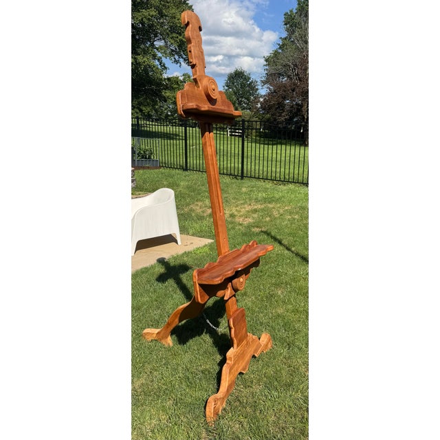 1970s Witco Carved Wood Artist's Easel For Sale - Image 9 of 9