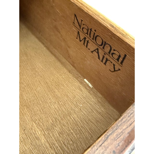 National Furniture Company 1970s National Mount Airy Furniture Roll Top Oak S Curve Desk For Sale - Image 4 of 7