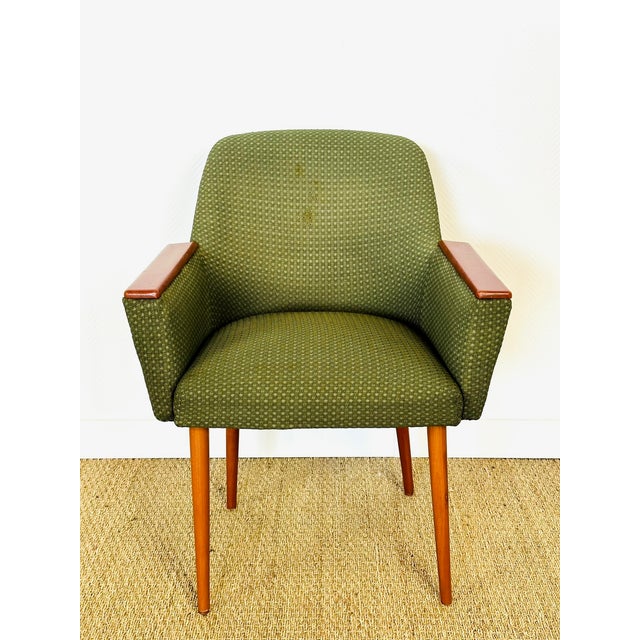 Mid-Century Modern Vintage Chair in Green Upholstery, 1960 For Sale - Image 3 of 12