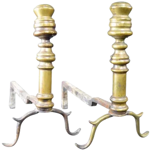 Early Chippendale Andirons - a Pair