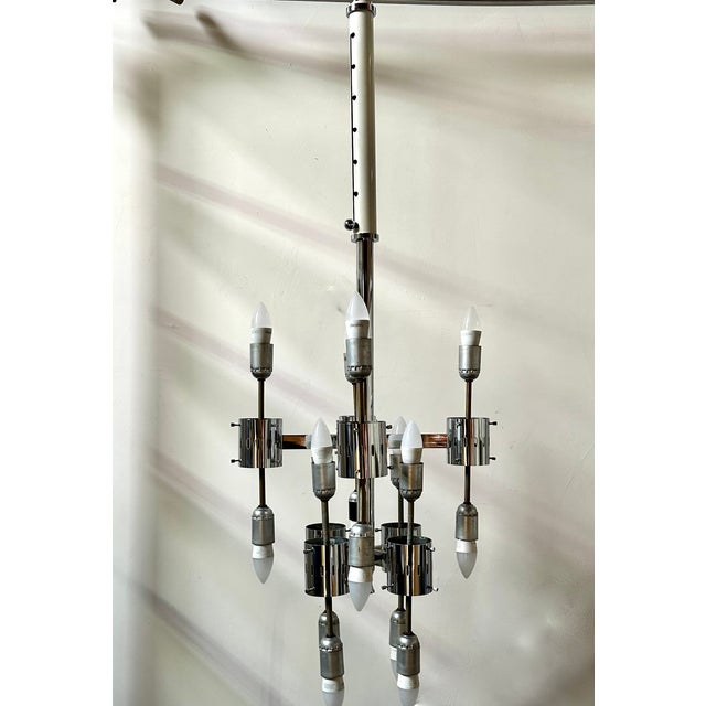 Italian Metal and Murano Glass Chandelier by Aldo Nason for Mazzega, 1970s For Sale - Image 14 of 16