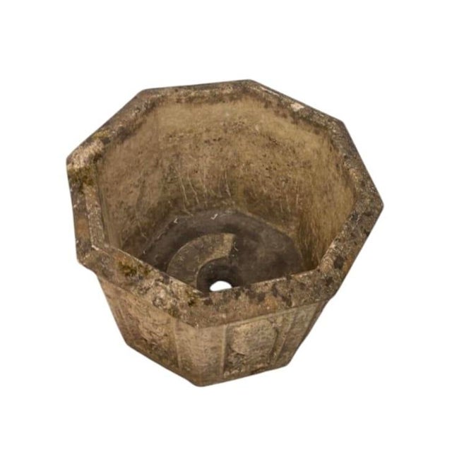 Pair of Vintage Hexagonal Cast Stone Garden Planters With Relief Wildlife Panels For Sale In West Palm - Image 6 of 12