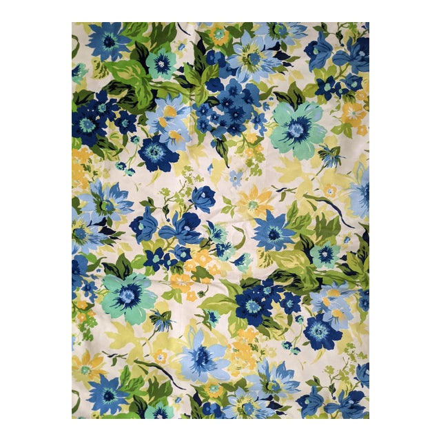 Custom Designer Retro Style Floral Chintz Fabric 4+ Yards For Sale