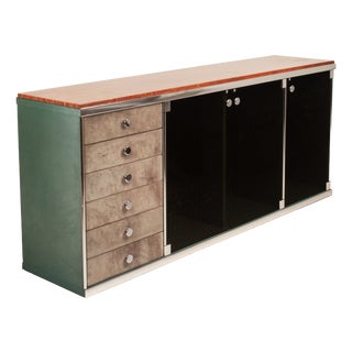 Marble and Leather Tucroma Sideboard by Guido Faleschini for i4 Mariani, 1970 For Sale