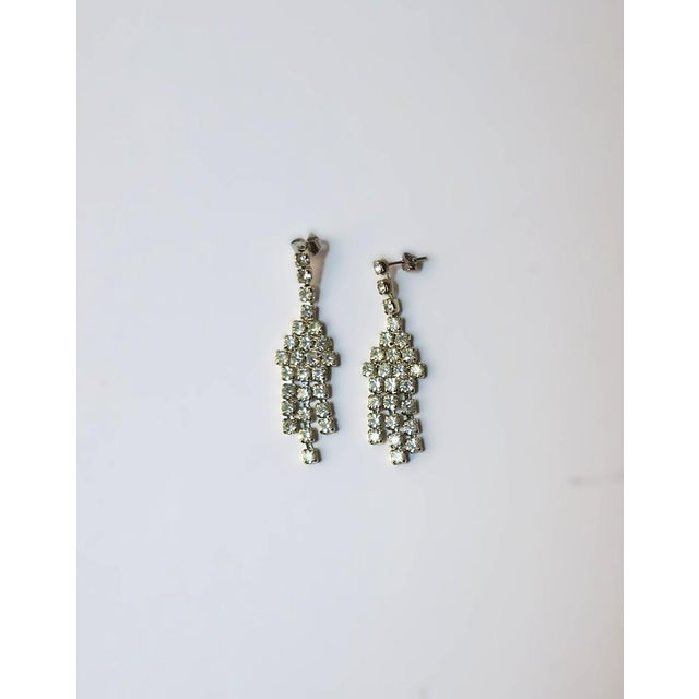 Late 20th Century Rhinestone Crystal Chandelier Earrings, Pair For Sale - Image 5 of 8