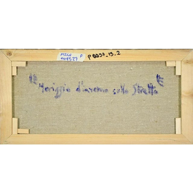 Pino Romanò, Winter Afternoon on the Strait of Messina, Oil Painting, 1990s For Sale - Image 4 of 5