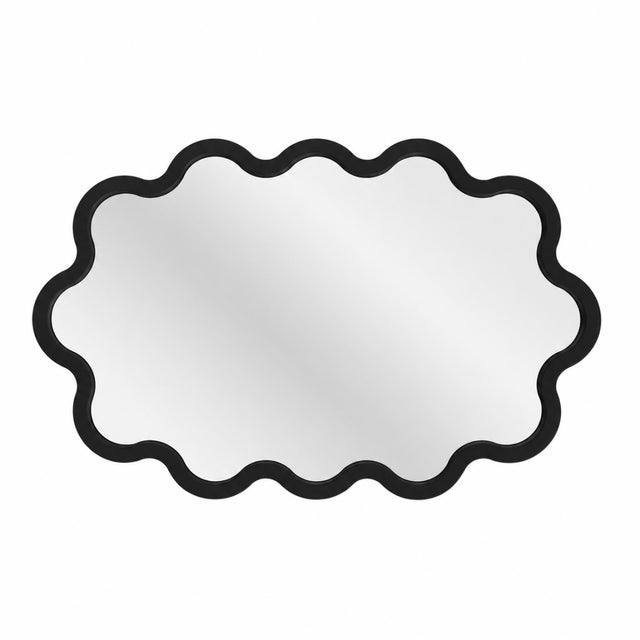 Large Modern Horizontal Oval Wavy Yellow Mirror – Hvyli Oval 90 For Sale - Image 14 of 15