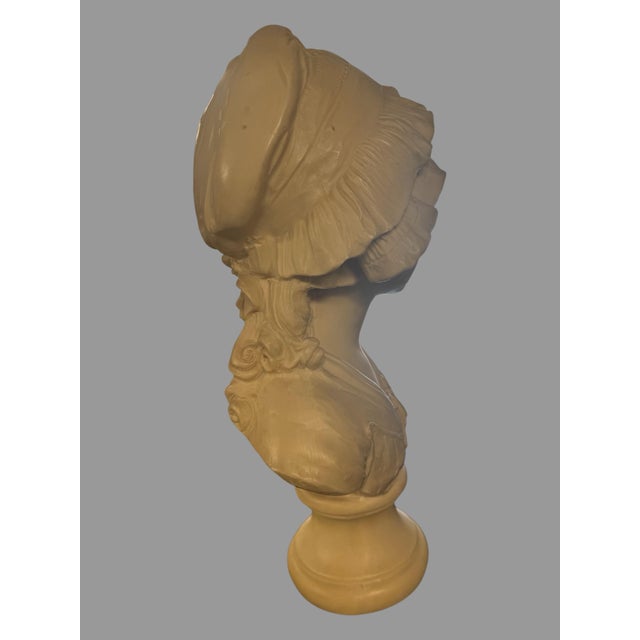 Vintage Grinham Niam Paris French Resin 18" Peasant Girl Bust Statue Sculpture and most likely formed from a mold of an...