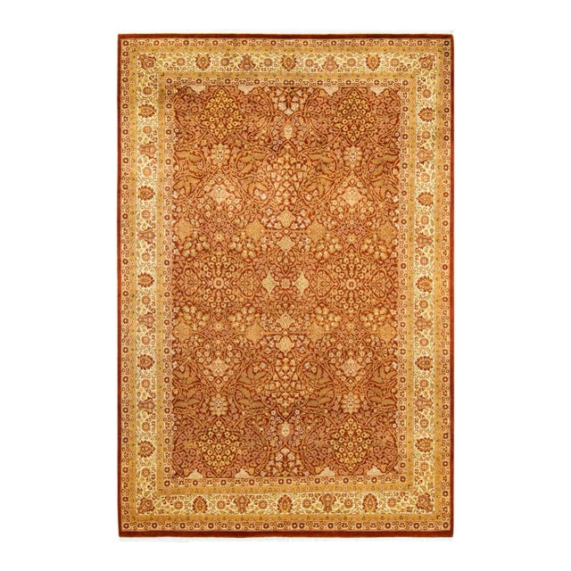 Vintage Moroccan Hand Knotted Wool Area Rug, Orange - 6'3" X 9'4" For Sale
