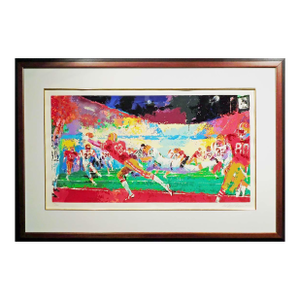 LeRoy Neiman Super Play Football H.Signed 1989 49ers Serigraph W/New Framed Coa
