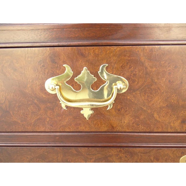 Henredon Pierce Carved Mahogany Burl Bachelors Dresser For Sale - Image 4 of 6