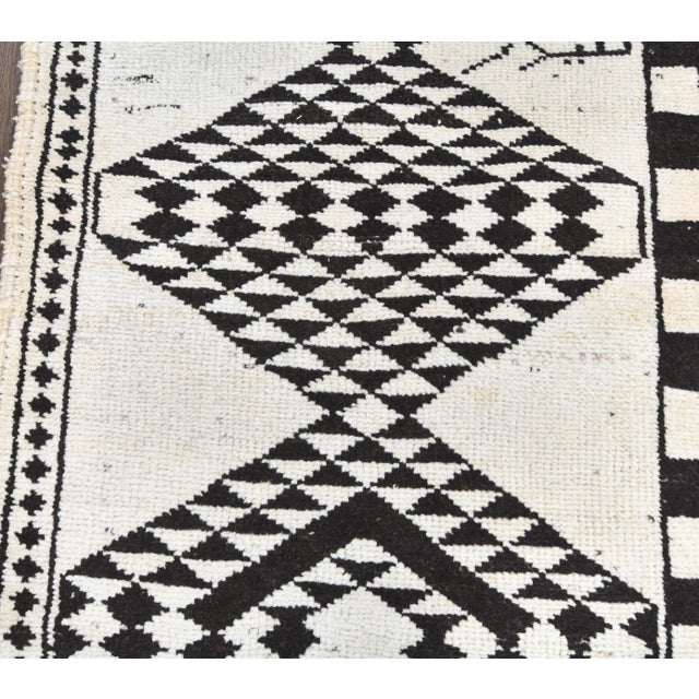 Vintage Turkish Hand-Knotted Neutral Beige Runner For Sale - Image 4 of 8