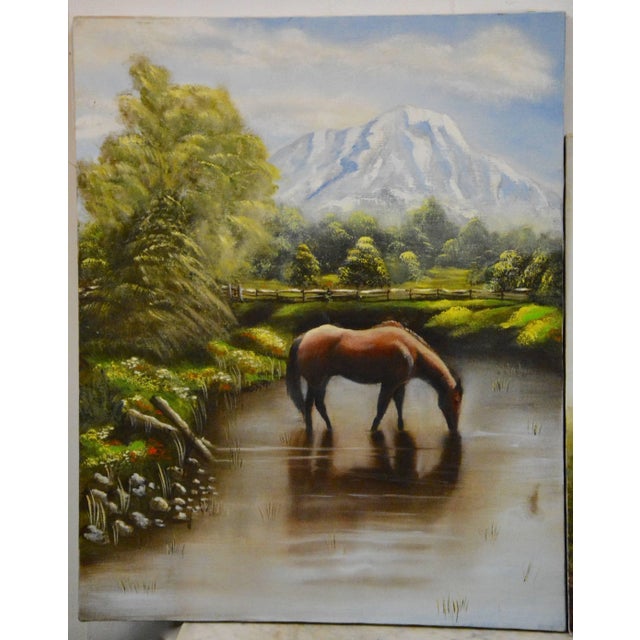 Modern Pair of Nora Alleda Hirano Landscape Paintings For Sale - Image 3 of 8