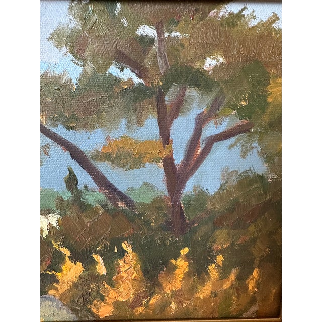 Wood Vintage Framed Plein Air California Landscape Oil Painting For Sale - Image 7 of 13
