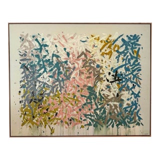 Oversized Tyler Guinn "Our Hands Are Open No. 14" Framed Abstract Canvas - Four Hands Art Studio For Sale
