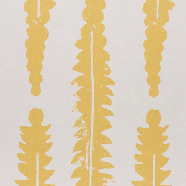 Schumacher Sample - Schumacher x Molly Mahon Fern Wallpaper in Mustard For Sale - Image 4 of 5