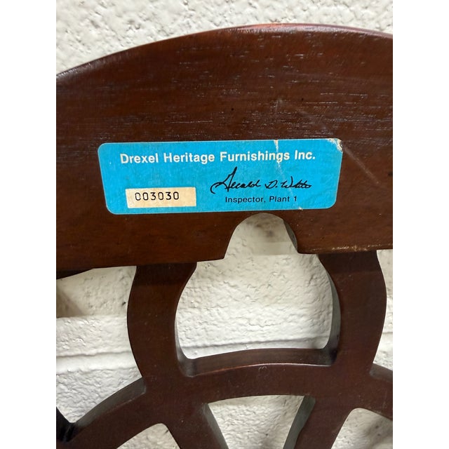 Vintage Queen Size Drexel Heritage 18th Century Classics Headboard For Sale - Image 10 of 11