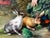 Late 20th Century Large Late 20th Century Framed Painting of Child Feeding Rabbits in the Style of Düsseldorf School Artist Felix Schlesinger For Sale - Image 5 of 12