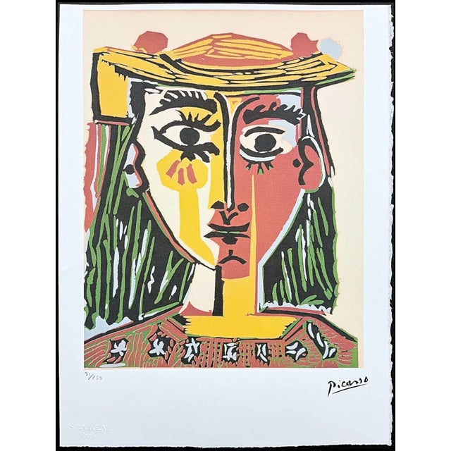 After Pablo Picasso, Cubist Female Portrait, Print For Sale - Image 6 of 6