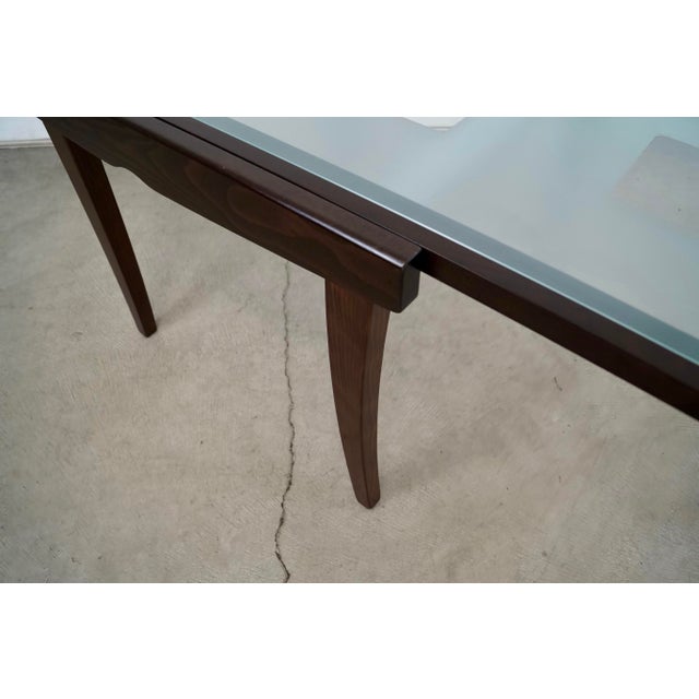 1990’s Italian Extendable Frosted Glass Dining Table For Sale - Image 11 of 12