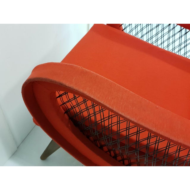 Vintage Rockabilly Chair in Beech and Red Jersey Wool by Marco Zanuso, 1950s For Sale - Image 11 of 13