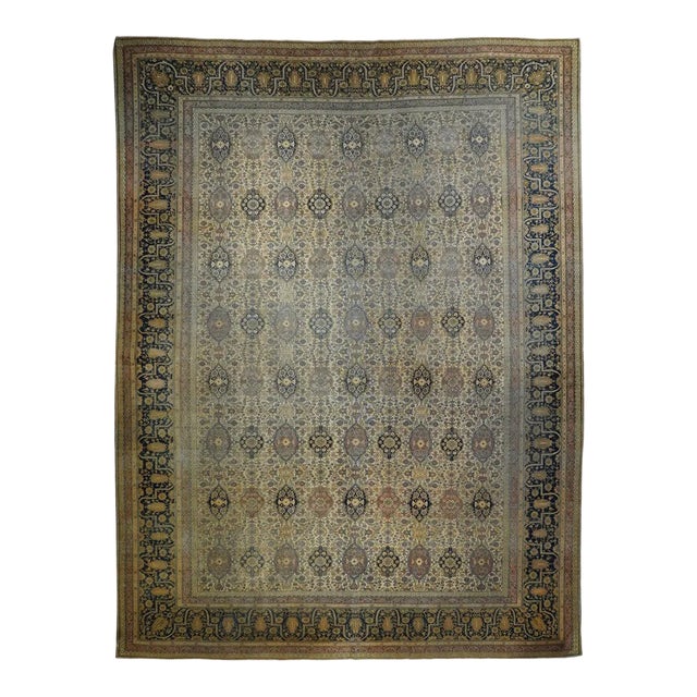 Late 19th Century Antique Kashan Rug 10'3'' x 13'6'' For Sale