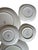 Mid-Century Modern 1950's Red Wing Pottery Lotus Pattern Square Dinner Plates Saucers Cup Set of 7 For Sale - Image 3 of 9