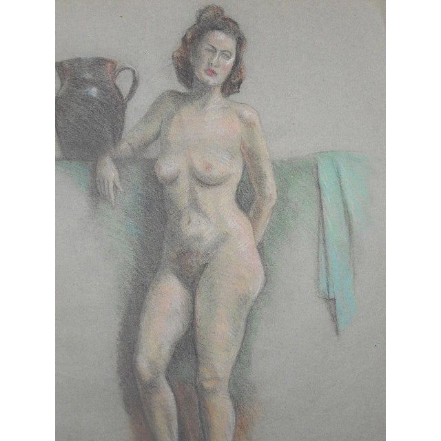 This large pastel drawing depicts a standing attractive nude female. Skillfully drawn and well composed, this image will...