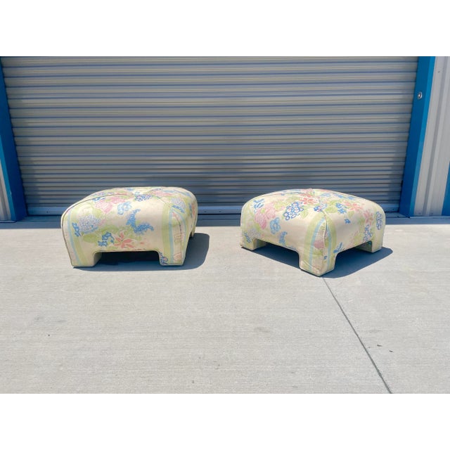 Cream 1960s Vintage Ottomans - a Pair For Sale - Image 8 of 13