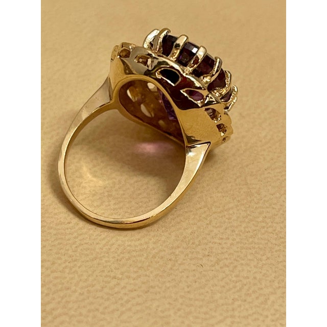 10 Carat Checker Board Amethyst Cocktail Ring in 14 Karat Yellow Gold For Sale - Image 10 of 18