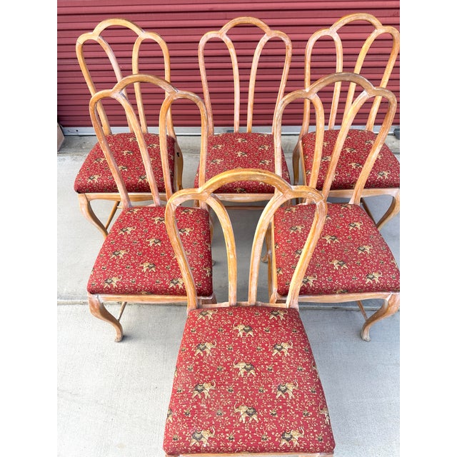 Vintage Mid 20c Gustavian Style Cerused Dining Chairs-Set of 6 For Sale In Palm Springs - Image 6 of 12