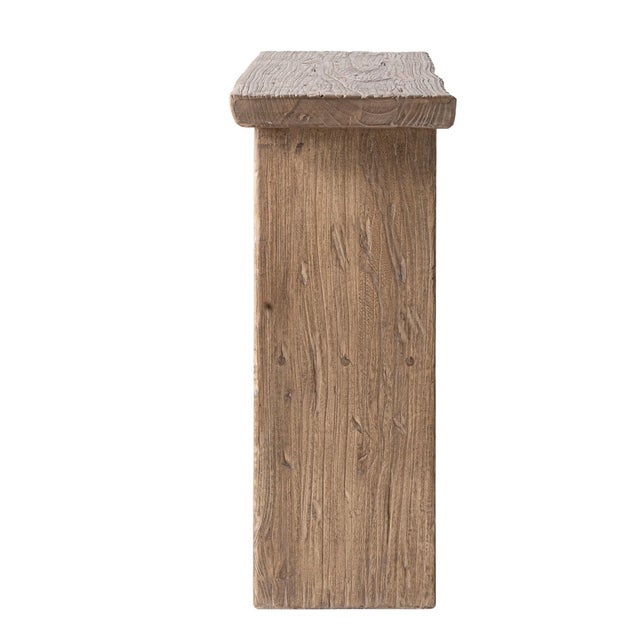 Matthew Izzo Home Vernacular Reclaimed Elm Wood "A" Frame Console For Sale - Image 4 of 6