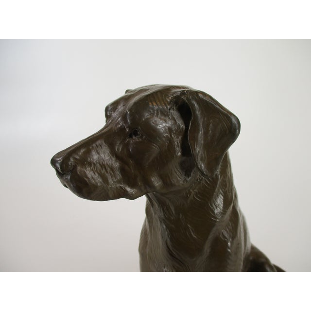Figurative Dan Ostermiller, Bronze Dog, Lab, Labrador Sitting Statue, Wooden Bace Artist Signed: 1995, 2/20 For Sale - Image 3 of 18