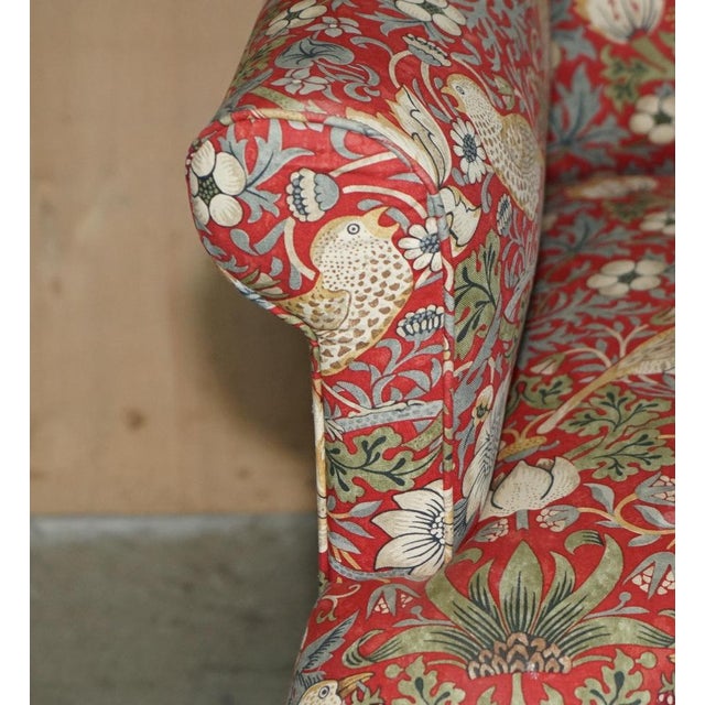 Modern Strawberry Thief Fabric Library Lounge Chair from William Morris For Sale - Image 12 of 18