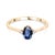 Metal 14k Solid Gold Diamond Sapphire Ring Size 6 For Sale - Image 7 of 12