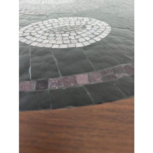 Original mosaic table by the German artist Berthold Müller-Oerlinghausen from the 1960s. The round tabletop with its...