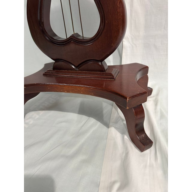 1960s Marble Top Accent Table With Harp Motif For Sale In Houston - Image 6 of 6