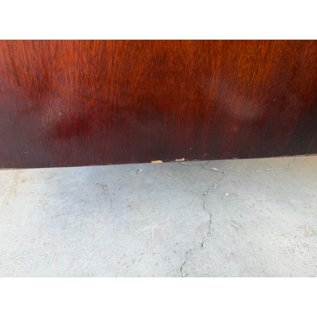 Vintage Art Deco - Asian Style Mahogany Buffet / Credenza With Brass Hardware For Sale - Image 12 of 12