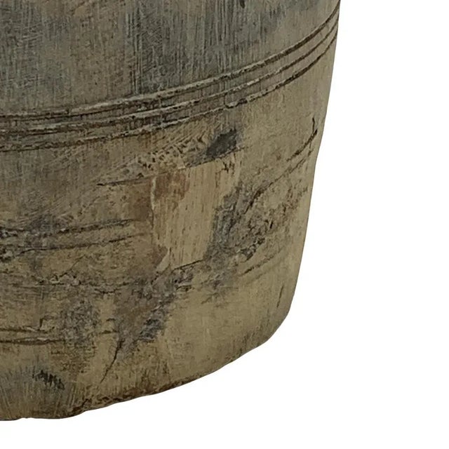 Vintage Indian Wood Vessel For Sale - Image 4 of 6